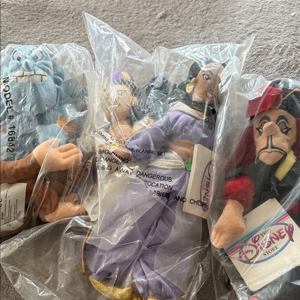Disney Aladdin Plush bean bag  Set - NWT